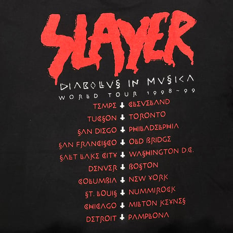 SLAYER DIABOLUS IN MUSICA WORLD TOUR 1998-99 WINTERLAND XL 4249