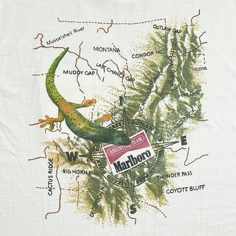 Marlboro LIZARD ADVENTURE TEAM MAP POCKET TEE WHITE XL 2