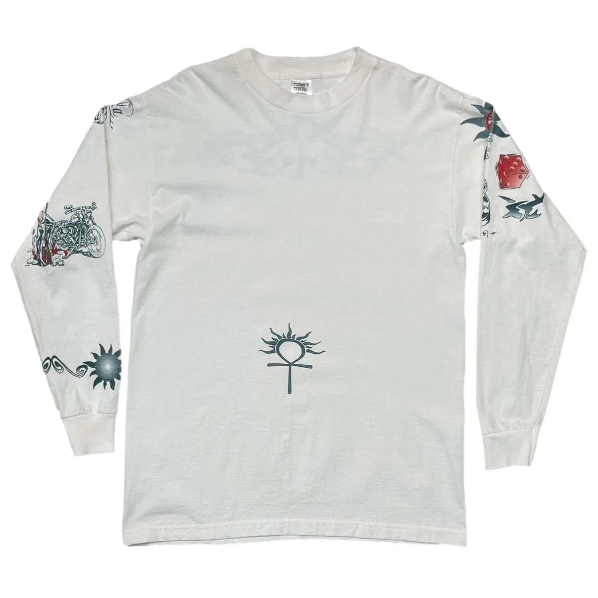 DENNIS RODMAN TATTOO LS TEE WHITE LARGE 0041 |