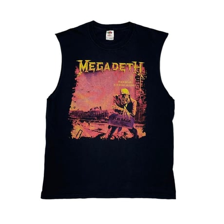 MEGADETH PEACE SELLS SLEEVE LESS TEE FRUIT OF THE LOOM LARGE 9888