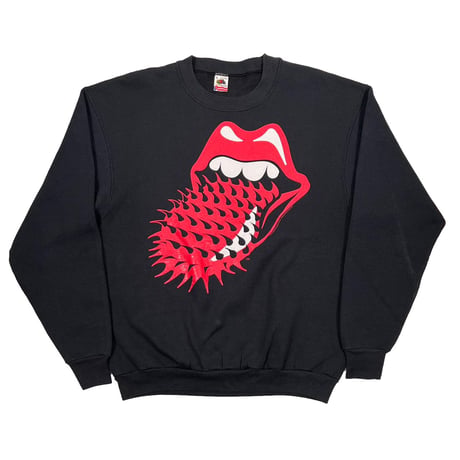 THE ROLLING STONES BIG SPIKE TONGUE Budweiser TOUR 94/95 SWEAT SHIRT BLACK FRUIT OF THE LOOM XL 0172