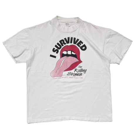 THE ROLLING STONES 1989 I SURVIVED RIP & TONGUE WHITE STEDMAN XL 5895