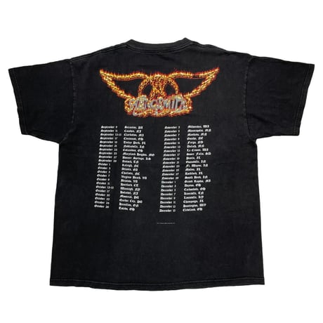 AERO SMITH 1997 9 LIVES WORLD TOUR DOUBLE SIDE PRINT TEE TULTEX XL 0353