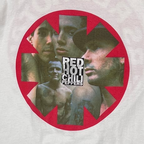 RED HOT CHILI PEPPERS BLOOD SUGER SEX MAGIK TOUR LOGO & PHOTO WHITE ANVIL LARGE 9121