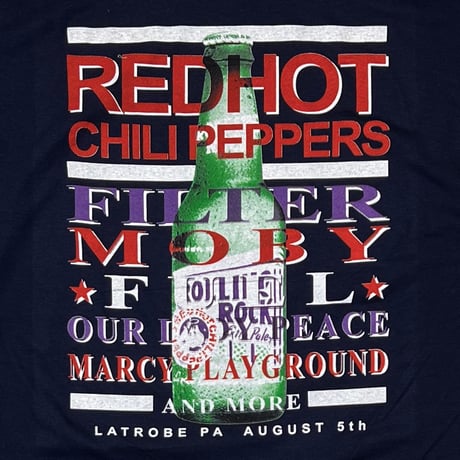 RED HOT CHILI PEPPERS ROLLING ROCK TOWN FAIR NAVY GILDAN XL 9554