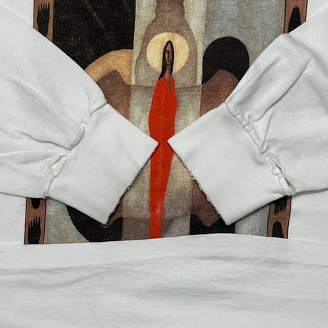 JOE GESHICK BEAR SPIRIT ART LS WHITE ONEITA XL 0336