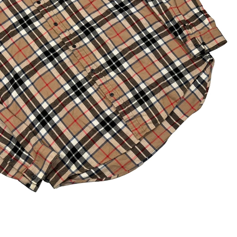 Supreme TARTAN FLANNEL LS SHIRT TAN XL | greatL