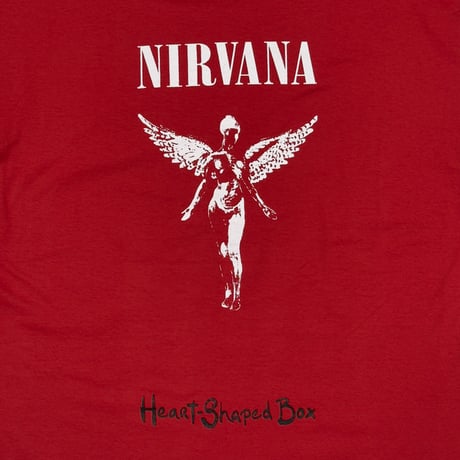 NIRVANA IN UTERO HEART SHAPED BOX LS RED FRUIT OF THE LOOM LARGE 1185