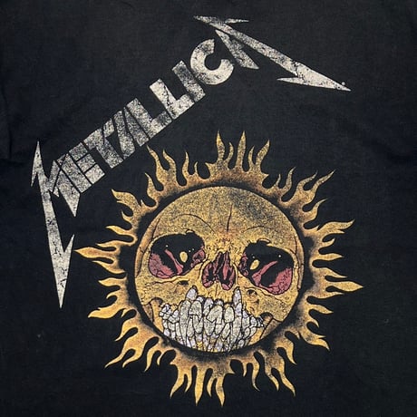 METALLICA PUSHEAD SIDE FLAME SKULL Y2K GILDAN LARGE 0635