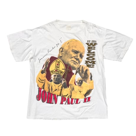 JOHN PAUL Ⅱ 1995 NY WELCOME BOOTLEG WHITE EVANS FITS XL 8356