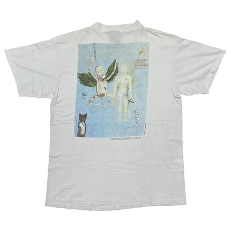 NIRVANA KURT COBAIN MEMORIAL PORTRAIT ADULT WHITE GIANT BY TULTEX XL 8920