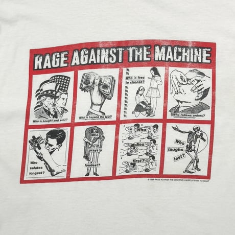 RAGE AGAINST THE MACHINE 1999 BARBARA KRUGER WHITE FITS L-XL 6191