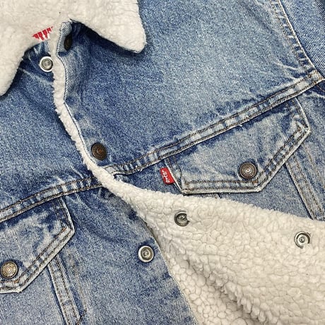 LAST OF STORE VINTAGE LEVI'S DENIM BOA SHERPA JACKET LARGE 1430