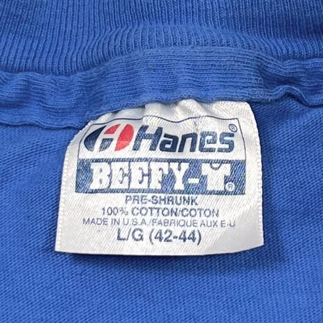 Apple BLACK LOGO POCKET TEE BLUE HANES LARGE 3223
