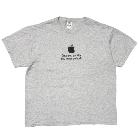 Apple ONCE YOU GO MAC YOU NEVER GO BACK ASH GREY FRUIT OF THE LOOM XL 6653