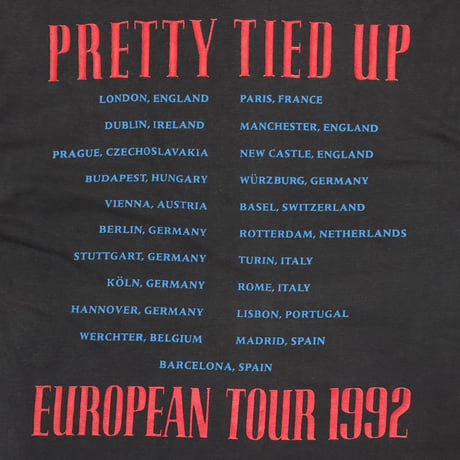 GUNS N' ROSES PRETTY TIED UP EUROPEAN TOUR 1992 EURO FITS XL 2339