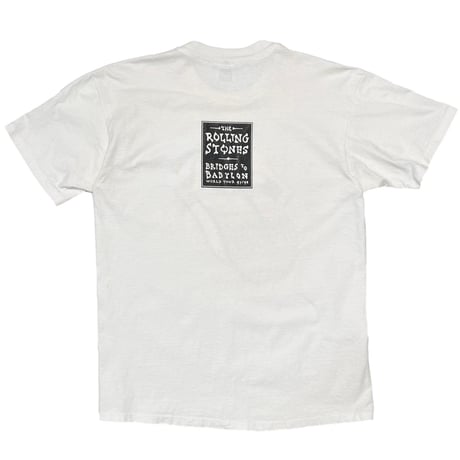 ROLLING STONES NATIVE LIP & TONGUE BRIDGES TO BABYLON WORLD TOUR 97/98 WHITE anvil LARGE 3190