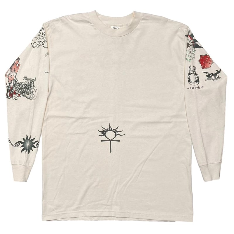 トップス 90s Dennis Rodman tattoo LS greatland XL DENNIS RODMAN TATTOO LS NATURAL XL NOS 9298 | g