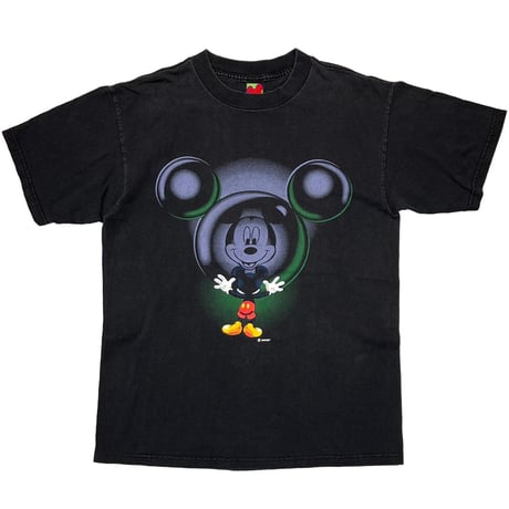 DISNEY VINTAGE MICKEY MIRROR BLACK GREEN MEDIUM 0074