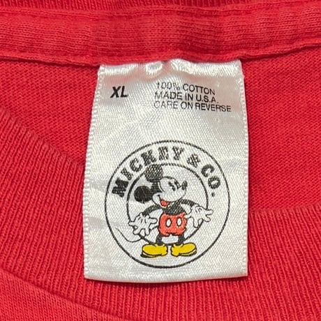 DISNEY VINTAGE MICKEY MOUSE LINK PRINT RED XL 9111