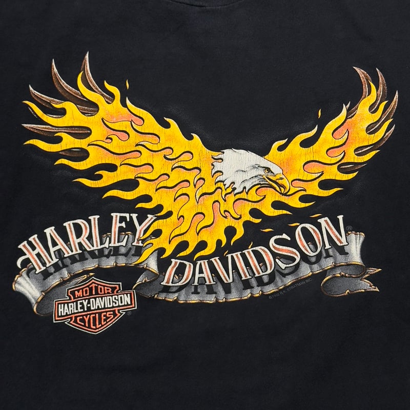 @*須様 Harley-Davidson Eagle Flame グラフィック Dickies x Harley-Davidson Heavyweight Flaming Eagle Tee