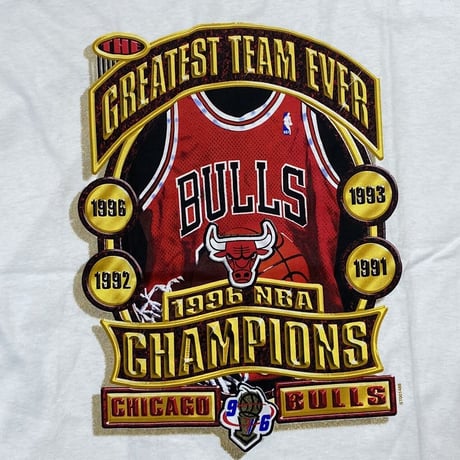 CHICAGO BULLS THE GREATEST TEAM EVER 1996 NBA CHAMPIONS TEE STARTER XL 7005