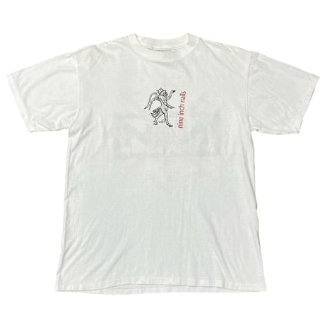 NINE INCH NAILS 1995 DEVIL BOX LOGO WHITE ONEITA LARGE 5866