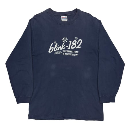 blink-182 HMV 333 YOUNG LS NAVY HANES MEDIUM 8409