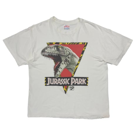 JURASSIC PARK 1993 VELOCIRAPTOR WHITE HANES LARGE 0954