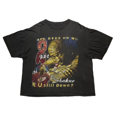2PAC ALL EYEZ ON ME R U Still Down? RAP DESIGN TEE FITS XL 7180