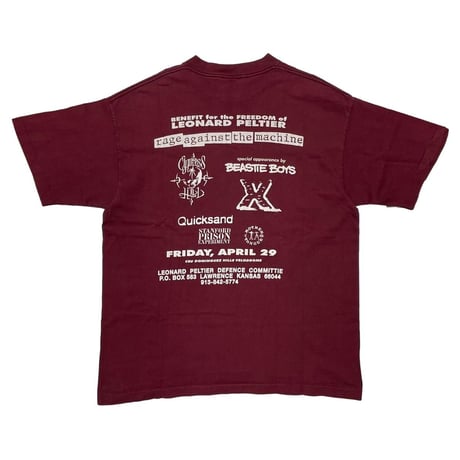 FREE PELTIER BENEFIT FOR THE FREEDOM OF LEONARD PELTIER BURGANDY GIANT XL 6828