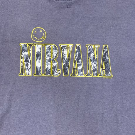 NIRVANA SMILE LOGO TEE FRUIT OF THE LOOM HEAVY TEE XL 5470