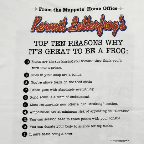 KERMIT TOO LATE PARODY ANVIL WHITE XL 4267