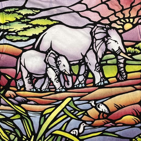 LIQUID BLUE NICHOLSON 1993 STAIND GLASS ELEPHANT XL 4030