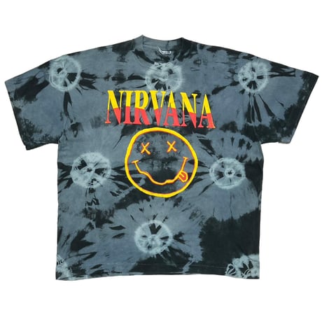 NIRVANA SMILE NEVERMIND IN UTERO UNPLUGGED BLUE TIE DYE XL 9116