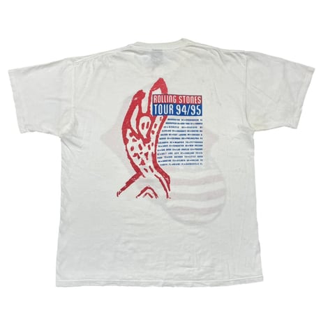 ROLLING STONES TOUR 94/95 RIP&TONGUE AMERICAN FLAG WHITE BROCKUM XL 9064