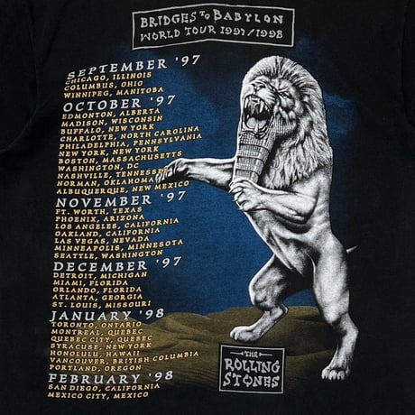 ROLLING STONES BRIDGES TO BABYLON WORLD TOUR 1997 BLACK anvil LARGE 4893