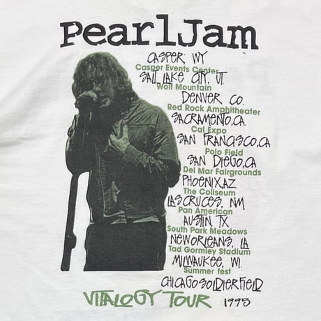 PEARL JAM VITALOGY TOUR 1995 WHITE FRUIT OF THE LOOM XL 2499