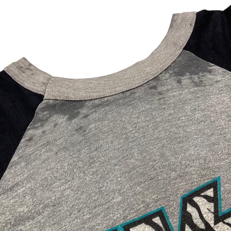 KISS TOUR 84-85 ANIMALIZE RAGLAN TEE GREY/BLACK FITS XL 9758