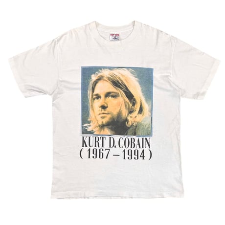 NIRVANA KURT COBAIN MEMORIAL ADULT WHITE SOF TEE LARGE 2014