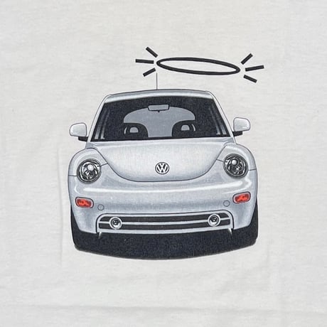 VOLKSWAGEN BEETLE ANGEL & DEVIL CAR DOUBLESIDE WHITE GILDAN LARGE 9684