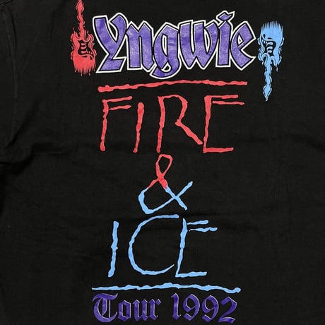 YNGWIE MALMSTEEN FIRE & ICE TOUR 1992 HANES LARGE 4187