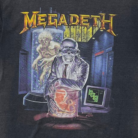 MEGADETH DOUBLE SIDE FRONT PURPLE SKULL BROCKUM MEDIUM 3194