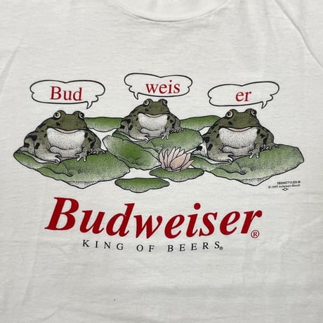 Budweiser 3 FROGS 1995 WHITE ALL SPORT XL 0389