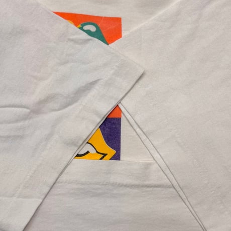 ROLLING STONES 1989 STEEL WHEELS MULTI LIP & TONGUE POCKET TEE WHITE FRUIT OF THE LOOM XL 6309