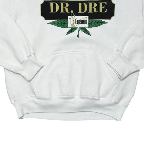DR DRE THE CHRONIC WEED DEATH ROW RECORDS SWEAT HOODIE WHITE TULTEX LARGE 6508