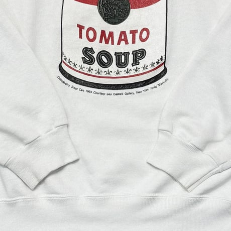 OLD&VINTAGE ANDY WARHOL CAMPBELL TOMATO SOUP CREWNECK SWEAT WHITE HANES LARGE 8326