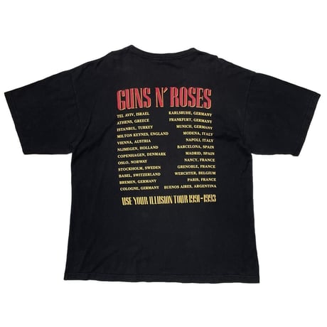 GUNS N' ROSES USE YOUR ILLUSION TOUR 1991-1993 TEE XL 0610