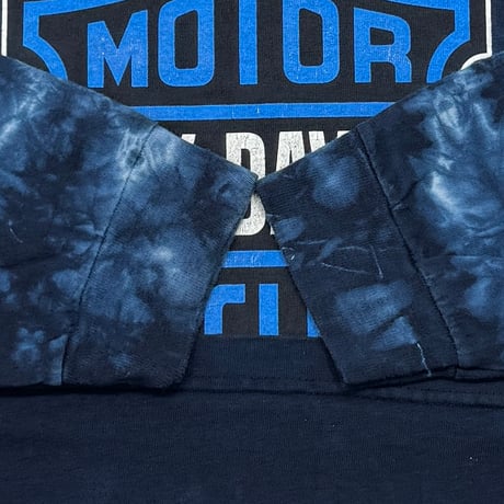 HARLEY DAVIDSON BLUE EMBLEM PURPLE FLAME HOLLYWOOD CALIFORNIA LS TIE DYE XL 8730