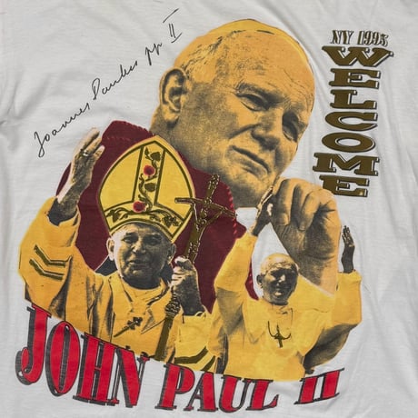 JOHN PAUL Ⅱ 1995 NY WELCOME BOOTLEG WHITE EVANS FITS XL 8356